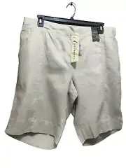 BNWT Womens Sz 26 Autograph Stone Pure Linen Elastic Waist Shorts RRP $50