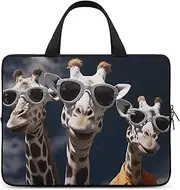 Laptop Case Sleeve Shockproof Computer Carrying Bag Three Giraffes Wearing Sunglasses Notebook Case Cover Laptop Bag Water Resistant Computer Cases Tablet Briefcase for Travel Business 12 Inch