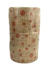 Duct Tape Burlap Fashion Lot Of 3 Rolls Orange Polka Dots 1.88 X 10 Yards New