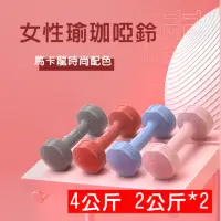 在飛比找momo購物網優惠-【X-BIKE】2KG-2支入 時尚彩色款啞鈴 環保材質/一