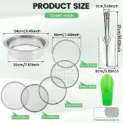 Soil Sieve Set Stainless Steel Soil Sifter Rustproof Garden Sieve with 5 jedgs