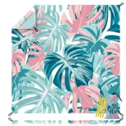 Tropical Palm Leaves Beach Blanket Sandproof Waterpoof Oversized 79"x 83" Pin...