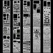 ZHUOMINGJIA 20 PCS Drawing Stencils Set,Reusable Plastic Drawing Templates,For P