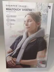 Sharper Image RealTouch Shiatsu Neck Massager Compact Heated NIB FREE Ship!