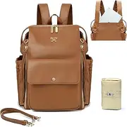 miss fong Changing Bag Changing Backpack Nappy Bag Mommy Bag Backpack Black with Changing Mat On the Go