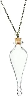 [ANDRESLAD] Wishing Bottle Charms Necklace Glass Bottle with Chain Tiny Jars with Lids Small Glass Bottle Pendant Tiny Glass Bottles with Chains Glass Decorative Jars Drifting Bottle Mini