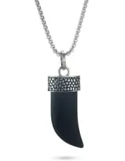 [Cudworth] Agate Shark's Tooth Pendant in Blue