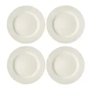4pc Mikasa Cranborne Stoneware Everyday Dining Dinner Plate Set, 27cm - Cream