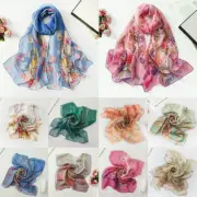 Womens Chiffon Georgette Scarves Floral Silk Scarf Hijab Long Shawl Large Wrap