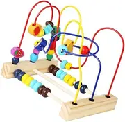 GARIOUANS 1Pc Wooden Bead Maze for Parent Interactive Early Educational Fruit Design for Fine Motor Skills Development Birthday Present