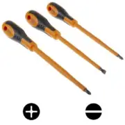 Bahco VDE SLOTTED, PHILLIPS SCREWDRIVER SET 620-6 6-Pieces Black Finish Tip