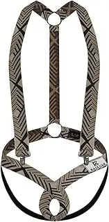 [Generic] Men's Sexy Sling Thong Bodysuit Wrestling Singlet Underwear Harness Elastic Support Adjustable Buckles Jumpsuit (Brown,Medium), Brown, Medium