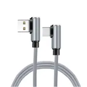 3PCS 2A Type C Double Elbow Fast Charging Data Cable For Huawei P30 Pro Mate 30 Xiaomi Mi9 9Pro S10+ Note 10 GRAY COLOR