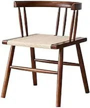 CVBFDB Vintage Rope Woven Dining Chair Home Desk Back Chair Solid Wooden Armrest Leisure Chair
