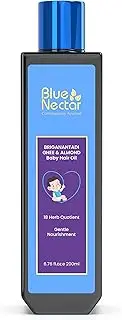 Blue Nectar Ayurvedic Baby Hair Oil with Organic Ghee, Almond Oil, Coconut Oil & Olive Oil for Hair and Scalp (18 Herbs, 200 ml)