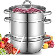 FOHERE 11Qt Steam Juicer Extractor for Canning Juice Steamer Stainless Steel ...