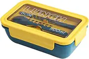 NUZAMAS Square Bento Box & Cutlery Fork Spoon, Leak Proof 2 compartments 1100ml Capacity, Navy Blue Color, Meal Prep Container Box for Adults Kids Students Office Microwave Safe