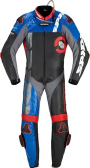 Spidi DP-Progressive Pro, leather suit 1pcs. perf , color: Black/Red/Blue/Grey , size: 50