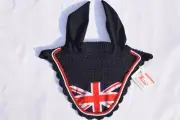ZAINEE JACK UNION UK FLAG HORSE EAR BONNET FLY VEIL HOOD EQUESTRIAN