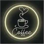 Sign Lamp Coffee Neon Sign LED Light Dimmable 3D Carving For Coffee Bar Room Club Office Hotel Cafe Party Wall Decor 33cmx33cm