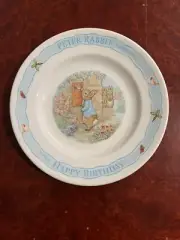 Happy Birthday Plate Peter Rabbit by Wedgwood England 7” Wishes You