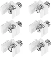 SWOOMEY 6pcs Rg6 F-Type Connector Non- Coax Insert for Stable Signal Transmission for Wall Plate and Patch Panel Applications