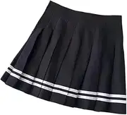 [STKARCV] Spring and Summer New Striped Pleated College Style High Waist Side Zipper Skirts for Women Students