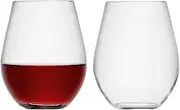 LSA Wine Stemless Red Wine Glass 530ml Clear Set of Two