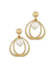 Bloomingdale's Fine Collection Cultured Freshwater Pearl Double Wire Drop Earrings in 14K Yellow Gold