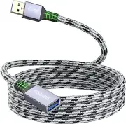 SNANSHI USB Extension Cable 10 ft, Nylon Braided USB3.0 Extender for