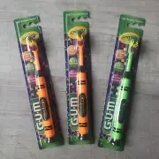 GUM Crayola Toothbrushes Orange Green Suction Cup Base ultra Soft Bristles lot 3