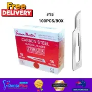 Swann Morton Sterile Red Box Scalpel Blades Surgical Size 15 - 100pcs/Box