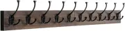 34'' Long Rustic Old Wood Wall Mounted Coat Rack 10 Decorative Hooks Coat Hooks