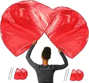Baisdan 4pcs 39"x27" Worship Flags for Beginner, Praise Dance Flag for Kids, Praise and Worship Flag for Dance Church, Praise Flags with Telescopic Poles, 4Pack, Red