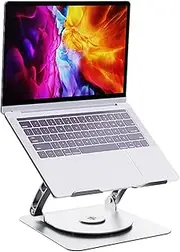 Adjustable Computer Stand with 360 Rotating Base,360 Degree Rotatable Laptop Stand with Cooling Fan | Lifting Folding Rack Base Notebook Riser for Work