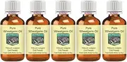 Devprayag Pure Wheatgerm Oil (Triticum vulgare) Natural Therapeutic Grade Cold Pressed (Pack of five) 100ml X 5 (16.9 oz)