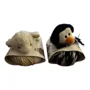 Top This Kids Knitted Hat Bundle Of 2 - Penguin And Sheep Make Your Own By DMC