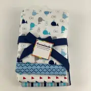Garanimals 4 Pack Receiving Blanket Bundle Whale Print Fish Nursery Crib New