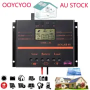 30A 60A 80A MPPT Solar Panel Regulator Charge Controller 12V/24V 2000W LCD USB