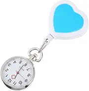 [SAFIGLE] 1pc Pocket Watch Nurse for Women Watch Buckle Number Pendant Digital Watch Triangle Nurse Pocket Heart Pendant Watch for Women Digital Fob Watch Analog Pin Blue Glass