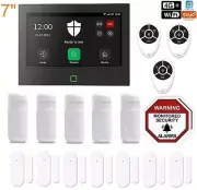 4G+Wifi App 7-inch Touch Screen Wireless Home Security DIY House Alarm System