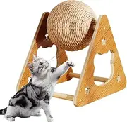 Cat Scratching Ball - Cat Scratch Toys | Wood Frame Vertical Exercise Wheel for Nail Filing Kitten Puppy Rabbit Indoor Play Apartment Living Climbing Exercise