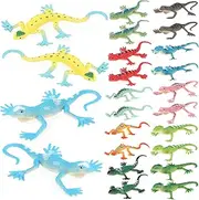 Garneck 24pcs Realistic Stretchy Lizards - Fun Reptile Figurines for Party Favors - Classroom Prizes and Treasure Box Stuffers Ideal for ' Birthday Parties and Educational Activities