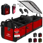 Large Car Trunk Organizer - Trunk Storage - Modular Detachable 3-section XL red