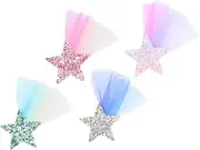 Toyvian 4 pcs Cute Meteor Hair Clips for Decorative Clips Sturdy and Safe for Various Occasions present Choice for