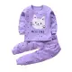 【Baby 童衣】任選 男女童居家套裝 兒童睡衣 薄長袖套裝 寶寶居家服 88020(紫色可愛貓)