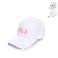 在飛比找蝦皮商城優惠-FILA LOGO CAP 白底 藍 粉紅 橘紅 立體電繡 