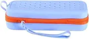 Swimming Goggle Storage Case-Silicone Material, Swimming Goggles Protective with Zipper Portable Eyeglasses Hole, Case Drain