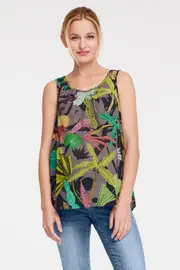 Heine Tropical Top - Size 42 - Womens - Tropical Print