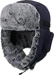 [CVMRBY] Winter Hats,Bomber Hat Unisex Trooper Trapper Hat with Ear Flap Faux Fur Bomber Hats Windproof Aviator Cap Keep Warm for Outdoor Activities Winter